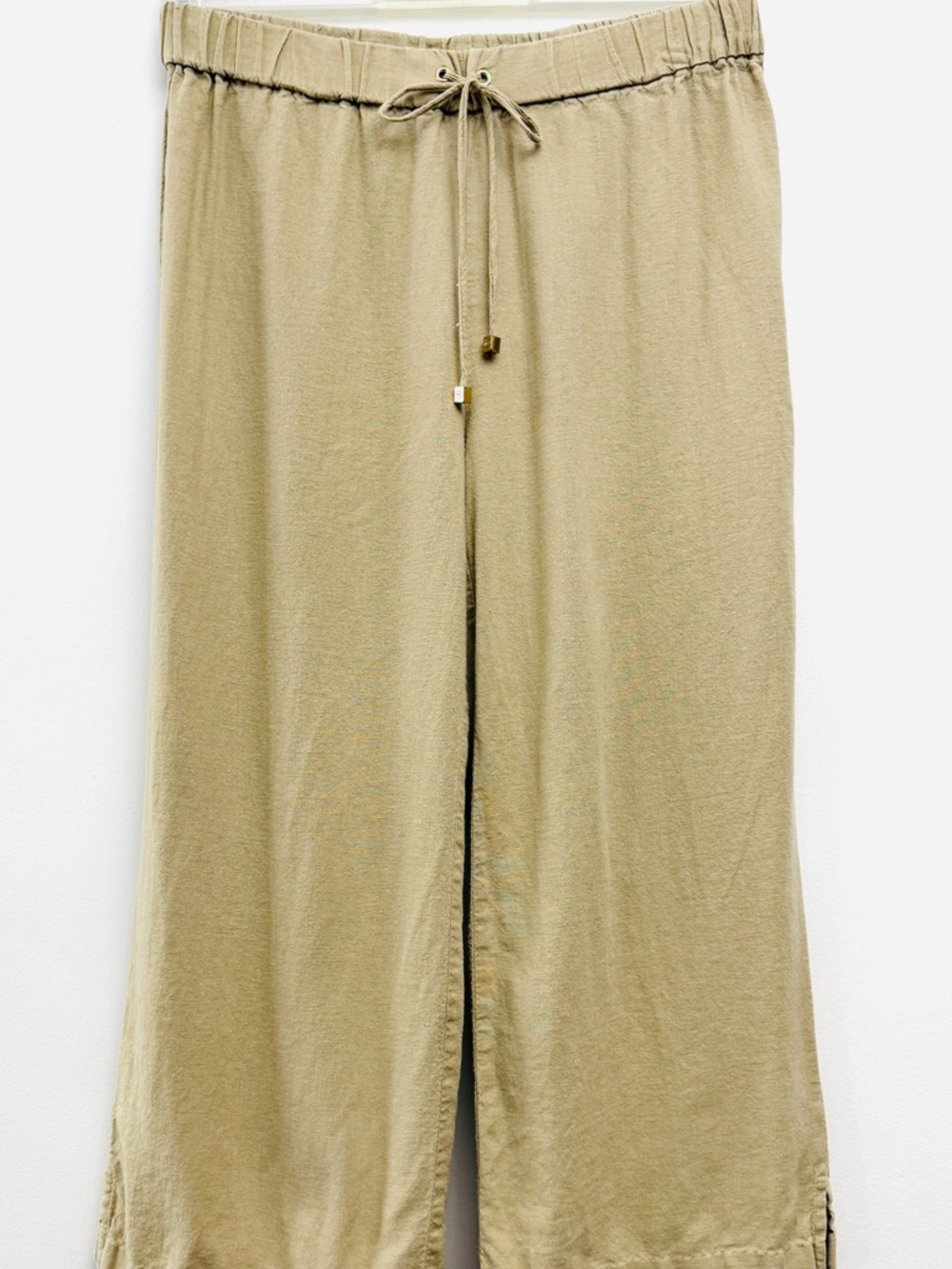 Michael Kors Khaki Cropped Wide-Leg Pants